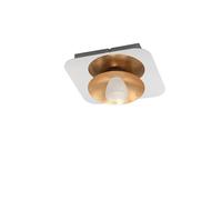 EGLO Lampada da soffitto a LED Torano, 1 luce, dimmerabile, lampada da soggiorno, moderna, da cucina, in metallo cromato, oro e vetro satinato, luce bianca calda