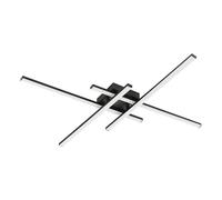 Eglo Lampada da soffitto a LED Vascella, di forma allungata, per cucina e ufficio, in metallo nero e plastica bianca, colore luce: bianco neutro, 74 x 74 cm