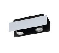 EGLO Lampada da soffitto a LED Viserba, in acciaio in alluminio bianco, nero, attacco GU10