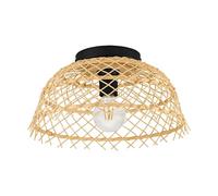 Eglo lampada da soffitto Ausnby, lampada da soffitto in rattan e legno, lampada nature, illuminazione da soffitto per salotto, attacco E27