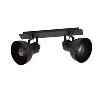 Eglo Lampada da soffitto Barnstaple 1, lampada a soffitto a 2 fiamme vintage industriale retrò, faretti in acciaio, lampada da soggiorno nera, lampada da cucina, spot con attacco E27