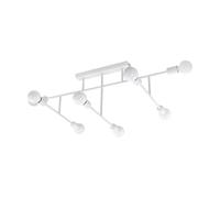 EGLO Lampada da soffitto Belsiana, 8 luci, moderna lampada da soffitto in metallo, lampada da soggiorno, lampada da cucina, corridoio, lampada da soffitto con attacco E27, L 118 cm