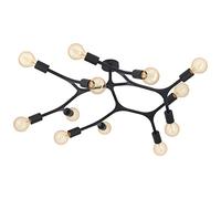 Eglo Lampada da Soffitto Bocadella 1. 12 Luci da Soffitto Industriale, Moderna, con Attacco E27. in Acciaio Nero