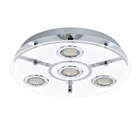 EGLO lampada da soffitto Cabo, plafoniera, acciaio inox cromato, vetro