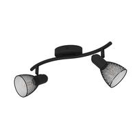 EGLO Faretto da soffitto Corvigno, lunghezza 36,5 cm, nero, a 2 luci. EGLO