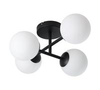 Eglo lampada da soffitto Castrovido, con 4 sfere di vetro, metallo nero