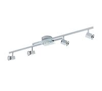 EGLO lampada da soffitto Cerbero, plafoniera, acciaio cromato, vetro | satinato bianco e trasparente, attacco GU10