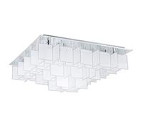 EGLO Lampada da soffitto Condrada 1, 16 luci, moderna, da soggiorno, in metallo cromato e vetro satinato, bianco, camera da letto, corridoio, soffitto con attacco G9