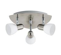 Spot Contemporaneo Enea In Acciaio Nichel Satinato 3 Luci E14 40W Ip20