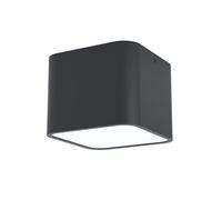 Eglo Lampada da soffitto Grimasola, lampada da montaggio a 1 luce in alluminio, acciaio e plastica, lampada da soffitto nera e bianca, lampada da montaggio con portalampada E27, L x P 14 cm