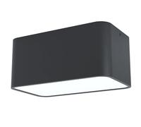 Eglo Lampada da soffitto Grimasola, plafoniera a 2 luci in alluminio, acciaio e plastica, lampada da soffitto nera e bianca con portalampada E27, lunghezza 24 cm