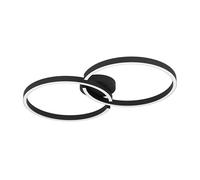 Eglo Lampada da soffitto LED Gambulaga, dimmerabile con telecomando, plafoniera circolare, metallo nero, RGB, bianco caldo-freddo, 67,5 cm