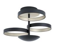 Eglo Lampada da soffitto LED Gromola, lampada a soffitto a 3 luci dimmerabile, lampada per soggiorno, cucina in alluminio e acciaio nero, champagne, lampada da soffitto per corridoio