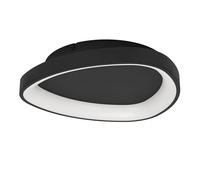 Eglo lampada da soffitto LED Moggiona, con telecomando, dimmerabile, plafoniera plastica e metallo nero, luce calda-fredda, Ø 35 cm
