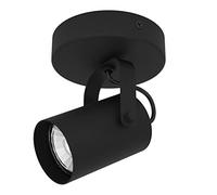 Eglo lampada da soffitto LED Sorego, luce da soffitto con faretto orientabile, illuminazione da soffitto in acciaio nero, spot da soffitto con lampadina GU10, bianco caldo