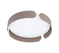Eglo Lampada da soffitto Led Valcasotto, lampada da soffitto minimalista, lampada da soggiorno in metallo in moka, plastica in bianco, lampada da camera da letto, bianco caldo