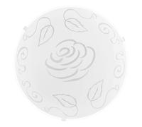 Eglo Mars 1 Lampada da Soffitto a 1 Lampada, Attacco E27. in Acciaio, Bianco, Vetro Bianco Satinato, Motivo Rosa
