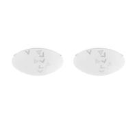 Eglo Lampada da soffitto Mars, applique a 1 luce, lampada da soffitto in acciaio, colore bianco, vetro satinato bianco con motivo a triangoli, attacco E27 (Confezione da 2)