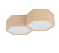 Plafoniera Industrial Mirlas 2 Luci Legno Marrone