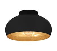 Plafoniera Contemporanea Mogano 2 1 Luce Acciaio Nero E Oro