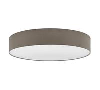 Eglo Lampada da soffitto Pasteri, lampada moderna a 5 luci per soggiorno in tessuto e plastica bianco e taupe, lampada da corridoio da soffitto con portalampada E27, Ø 76 cm