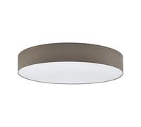 EGLO lampada da soffitto Pasteri, plafoniera, acciaio bianco, tessuto taupe