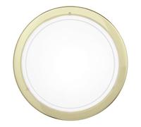 Eglo Lampada da soffitto Planet 1, 1 luce, lampada da parete in acciaio, colore: ottone, vetro laccato bianco, attacco E27