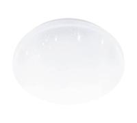 Eglo Lampada da soffitto Pogliola-E, plafoniera rotonda per il bagno in metallo e plastica bianca, effetto cristallo che ricorda un cielo stellato, colore luce: bianco caldo, IP44, Ø 26 cm