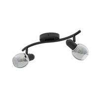 Eglo Plafoniera Pollica Moderna 2 Luci E14 Acciaio Nero