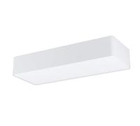 Eglo Lampada da soffitto Posaderra, lampada da soffitto a 3 luci, lampada da soggiorno in acciaio, tessuto e plastica bianca, lampada da cucina, da corridoio con portalampada E27, lunghezza 75 cm