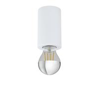 Eglo Lampada da soffitto Saluzzo, lampada da montare a parete a 1 fiamma in acciaio, lampada da soffitto bianca, apparecchio con portalampada E27, Ø 6,5 cm