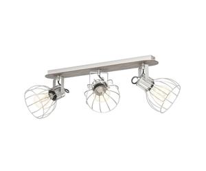 Eglo lampada da soffitto Sambatello, lampada vintage a 3 luci in stile | retrò, spot da soffitto in acciaio, colore marrone, portalampada E27
