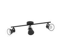 Spot Moderno Seras 2 In Acciaio Nero 3 Luci Gu10 3W Ip20