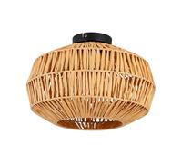 Eglo Lampada da soffitto Sheldon, per soggiorno, stile boho, con paralume in carta rafia, con attacco E27, Ø 38 cm