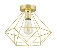 Eglo Lampada Da Soffitto Tarbes, A Luce Singola, In Metallo In Ottone Spazzolato, Illuminazione Da Soffitto Per Camera Da Letto E Sala, Presa E27