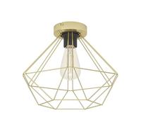 Eglo Lampada Da Soffitto Tarbes, A Luce Singola, In Metallo In Ottone Spazzolato, Illuminazione Da Soffitto Per Camera Da Letto E Sala, Presa E27