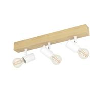 Plafoniera Industrial Townshend 3 3 Luci Legno Marrone E Bianco