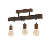 Plafoniera Industrial Townshend 4 3 Luci Acciaio Marrone Invecchiato