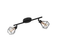 Eglo lampada da soffitto Zapata 1, lampada da soffitto vintage a 2 luci in