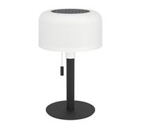 Eglo Lampada da tavolo a energia solare, dimmerabile con interruttore a tirante, lampada solare senza fili per esterni, in acciaio nero e plastica bianca, bianco caldo, RGB, IP54