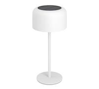 Eglo Lampada da tavolo a energia solare Roccanova, per esterni, touch, dimmerabile in 3 livelli, per balcone e giardino, acciaio bianco, colore luce: bianco caldo, IP44