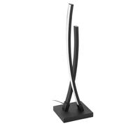 Eglo Lampada da tavolo a LED Alboraya minimalista, lampada da comodino, lampada da tavolo in metallo nero e plastica in bianco, lampada decorativa per soggiorno, bianco caldo