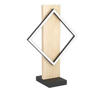 Eglo Lampada da tavolo a LED Boyal, con trave in legno, per comodino, in legno chiaro e metallo nero, certificazione FSC, colore luce: bianco caldo, 42,5 cm