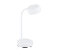 Eglo Lampada da tavolo a LED Cabales, 1 luce, lampada da tavolo moderna, lampada da comodino in plastica, lampada da soggiorno in bianco, lampada con interruttore a bilanciere, bianco caldo