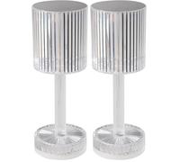 Eglo Lampada da tavolo a LED Lucignano, batteria, senza fili, per interni, di cristallo con paralume, cambio colore RGB, in plastica trasparente, funzione touch, ricaricabile tramite USB