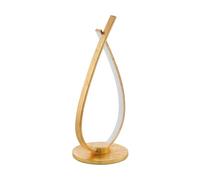 EGLO Lampada da tavolo a LED Miraflores, 2 luci, lampada da tavolo moderna, lampada da comodino in alluminio, acciaio e plastica, lampada da soggiorno in oro, bianco, lampada con interruttore