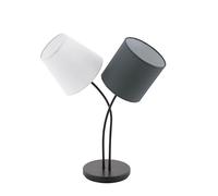 Lampada Da Tavolo Moderna Almeida Acciaio Nero 2 Luci E14