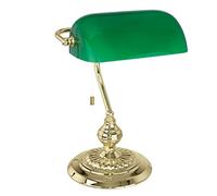 Lampada Da Tavolo Vintage Banker Acciaio Ottone 1 Luce E27