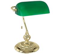 Lampada Da Tavolo Vintage Banker Acciaio Ottone 1 Luce E27