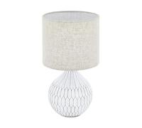 EGLO Lampada da tavolo Bellariva 3, bianco/marrone chiaro EGLO